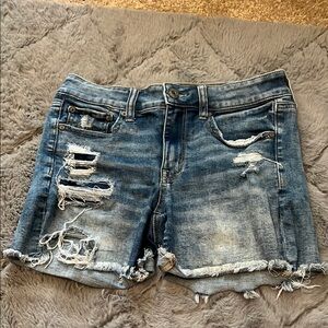 American Eagle Blue Distressed Jean Shorts